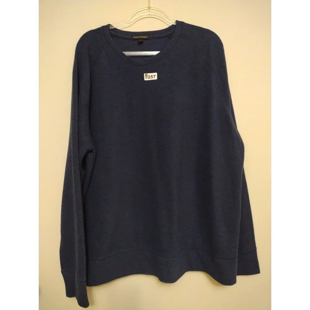 Banana Republic Sweater Men XXL Blue Crew Neck Pullover Long‎ Sleeves Casual